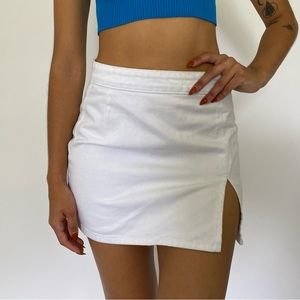 Princess Polly white denim skirt